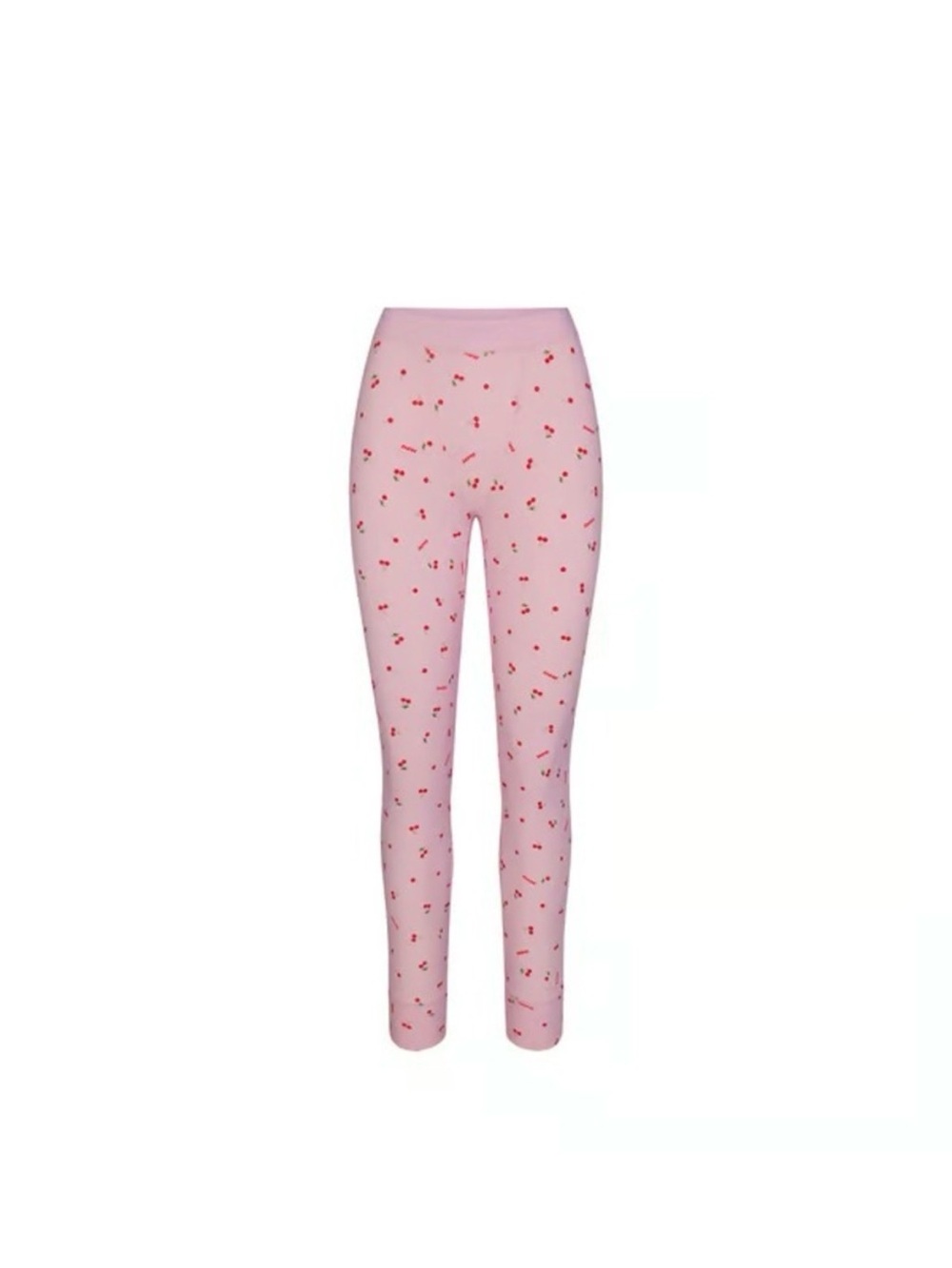 SKIMS Pink Leggings with Red Cherry Print